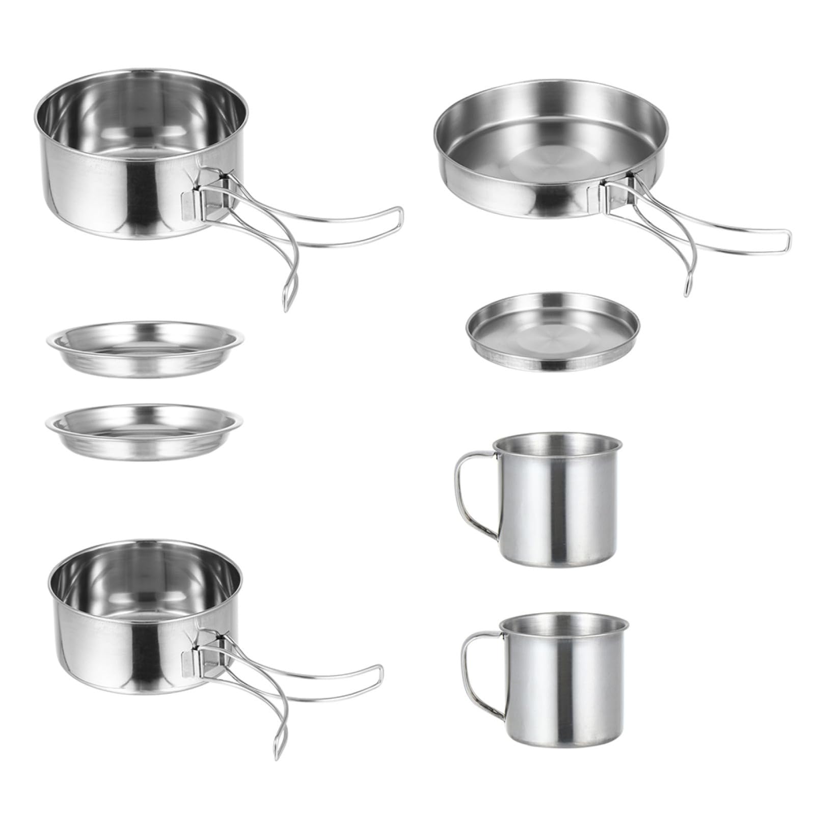 Kit Casseroles Camping INOX Léger pour Personnes Batterie Cuisine Portable Pique- Randonnée Outdoor