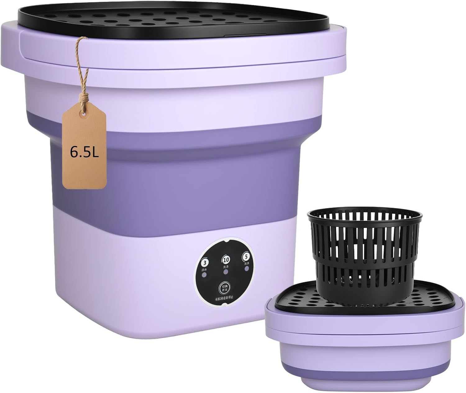 Portable Washing Machine,6.5l Mini Washing Machine With Spin Basket,3 Cleaning Modes Foldable Camping Washing Machines for Baby Clothes and Underwear, for Apartments, Dorm,RV, Travel