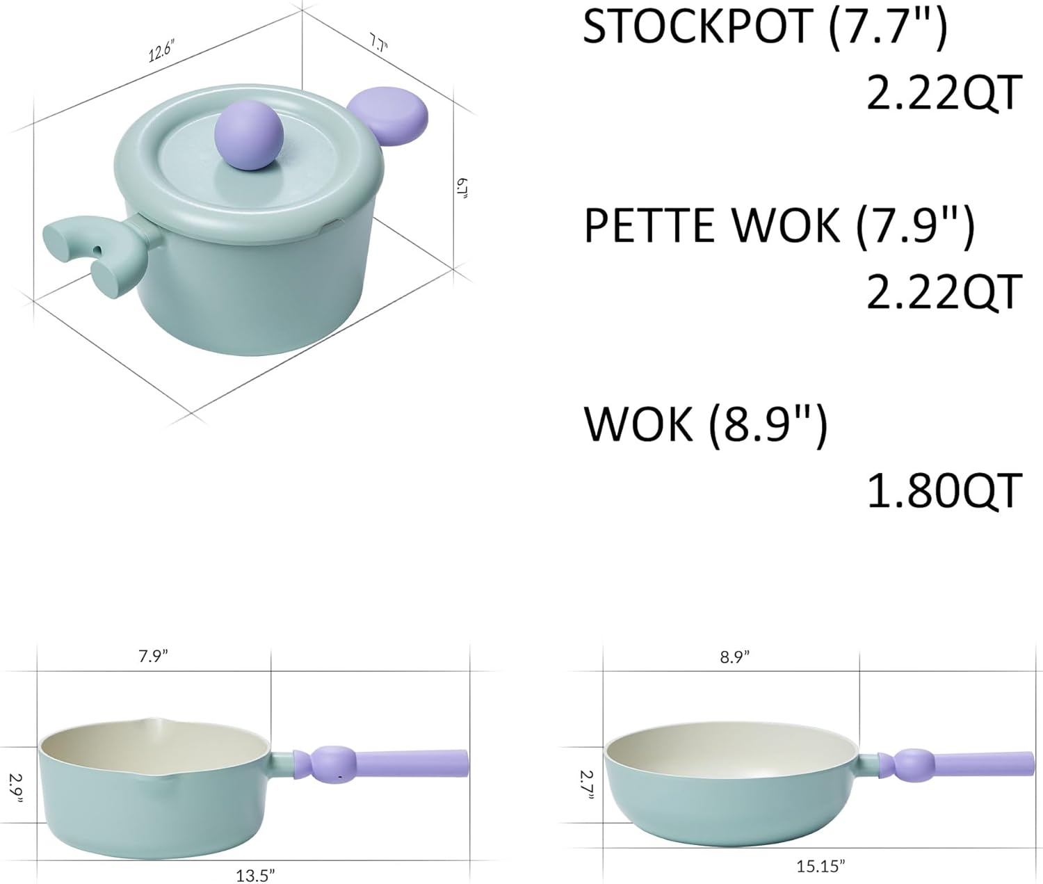 Neoflam Better Finger Cookware Set - All in One, 8-Piece Non-Stick Ceramic Coated Pots and Pans