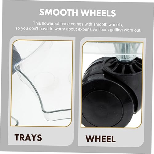 Miniatura 2 de Homoyoyo Soporte de plástico para plantas con ruedas, soporte rodante para plantas con ruedas, maceta de bonsái resistente, maceta redonda, plantas