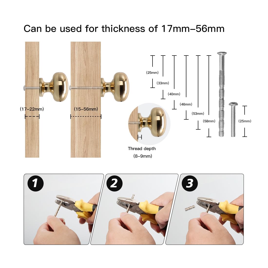 YAGU Modern Cabinet Pulls , 10 Pack Bright Gold , Kitchen Drawer Knob Dresser Hardware Cupboard Door Bathroom Cabinet Handles - Image 4