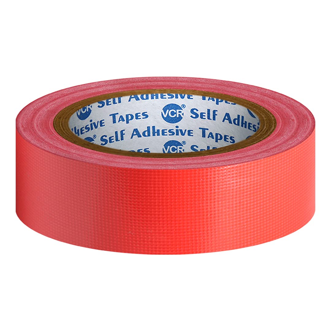 VCR Red Duct Tape - 18 Meters in Length 24mm / 1" Width - 12 Rolls Per Pack - Strong Book Binding Tape - Waterproof Heavy Duty Duct Tape-image-15