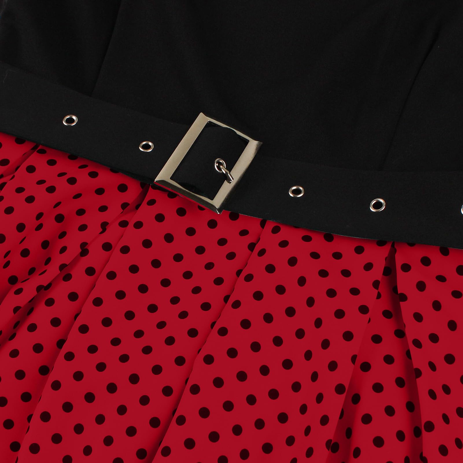 Robe années 50 pour femme avec bandeau - Robe années 1950 avec ceinture - Robe trapèze Audrey Rockabilly à pois des années 1950
