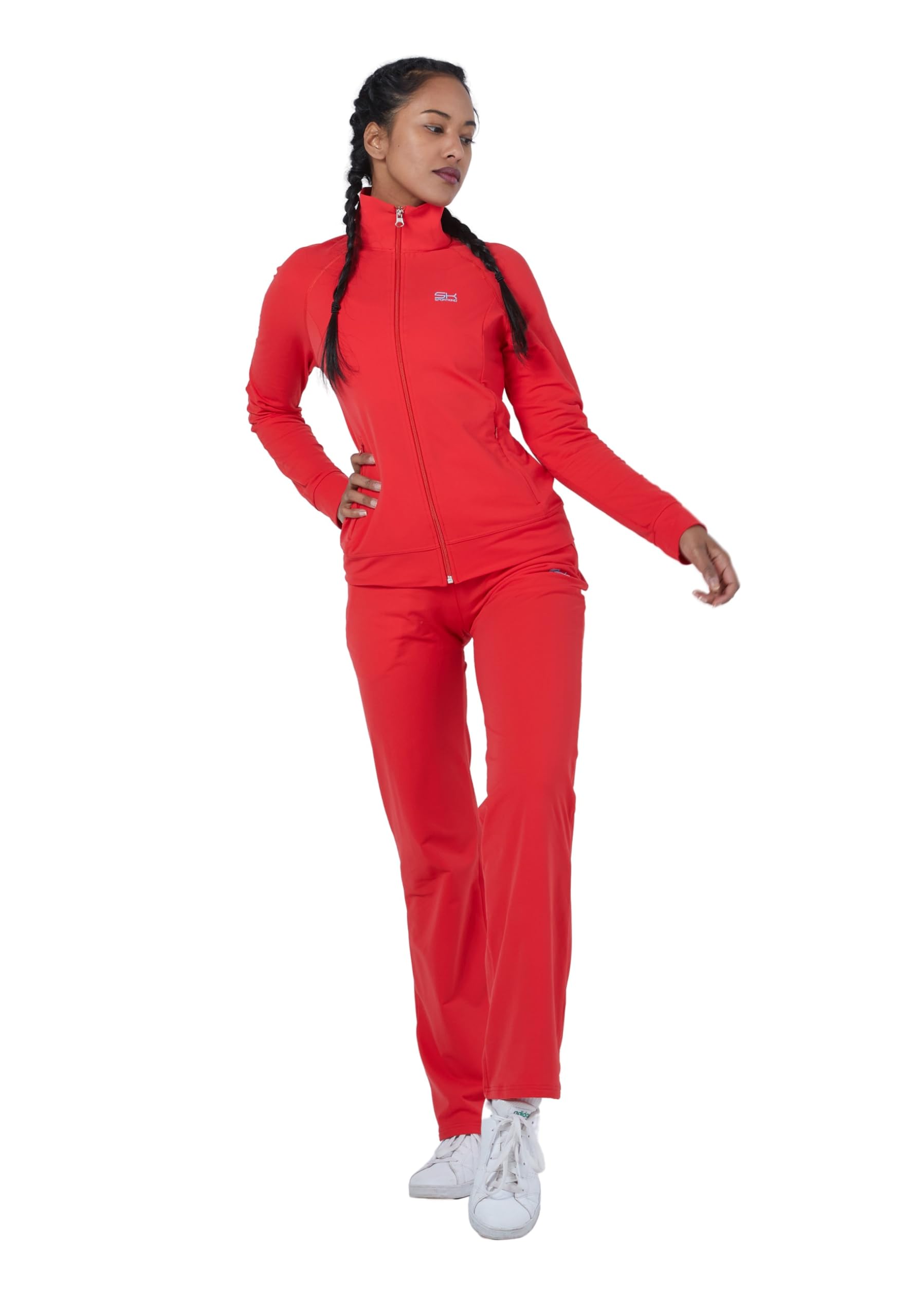 Sportkind Mädchen & Damen Fitness, Sport, Padel, Tennisjacke ohne Kapuze mit Taschen, atmungsaktiv