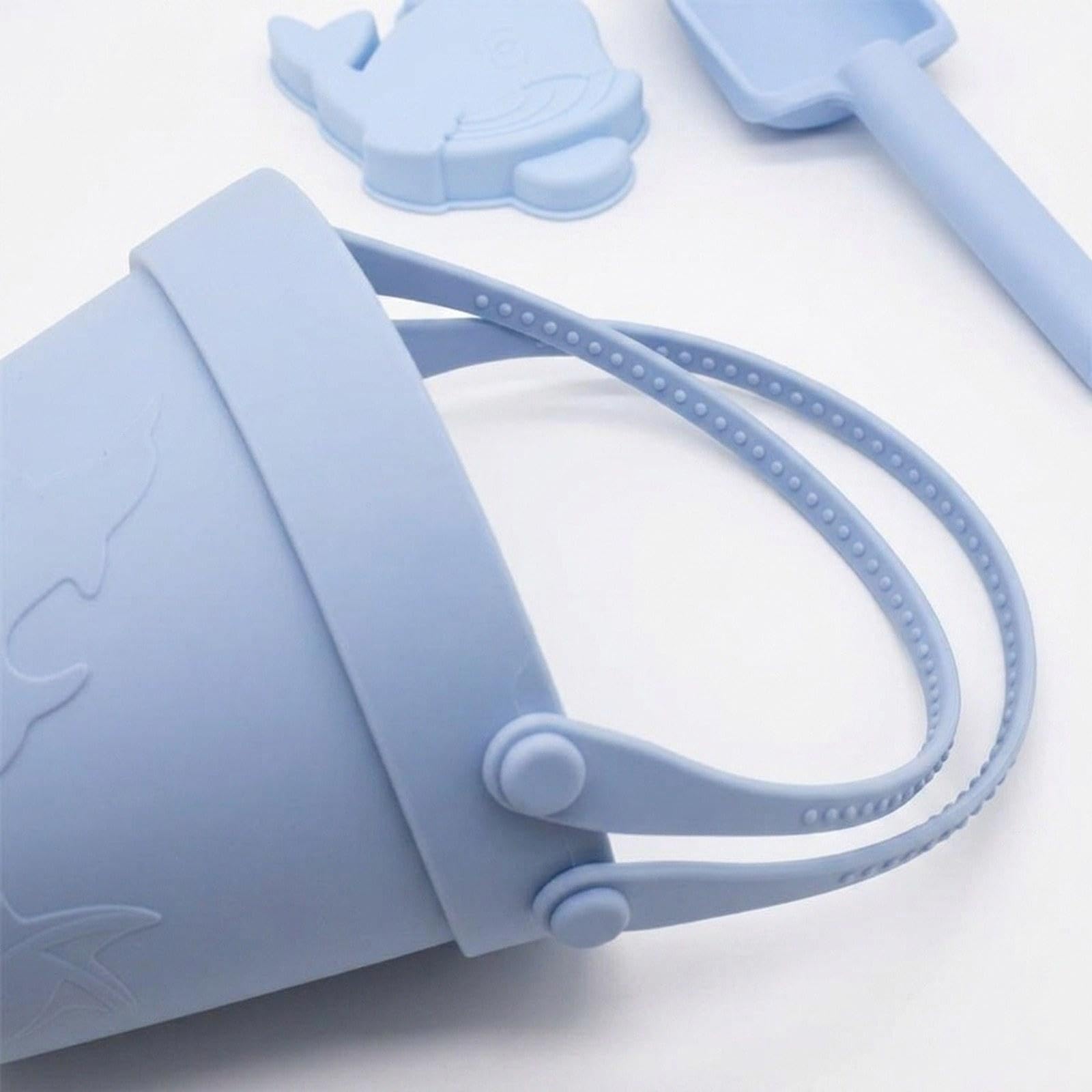 Juguetes de Playa Infantil Cubo Arena Oceánicos Bolsa Silicona Resistente Portátil Fácil de Lavar Adecuado para Playa Jardín Juegos Ni, Violeta Claro, tal como se describe