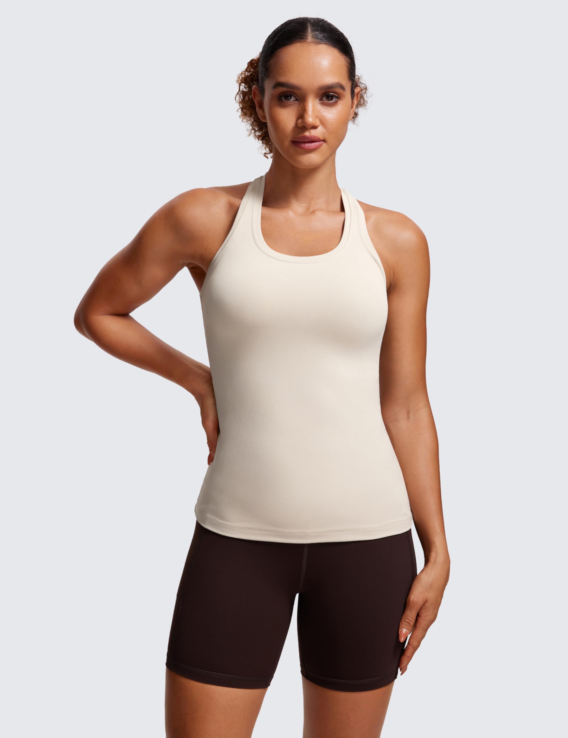 CRZ YOGA Butterluxe Débardeurs D'entraînement pour Femme Dos Nageur Haut sans Manches Camisole Athletic Gym Shirt