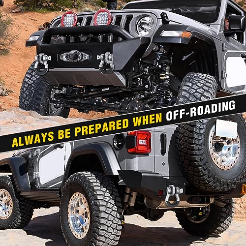 Image of Nilight 2 Pack 3 /4 inch D-Ring Shackle with 7 /8 inch Screw Pin 41,887lbs Break Strength, Heavy Duty Off Road Recovery Shackle with Isolators Washers for Use with Tow Strap, Winch, Off-Road Truck Vehicle
