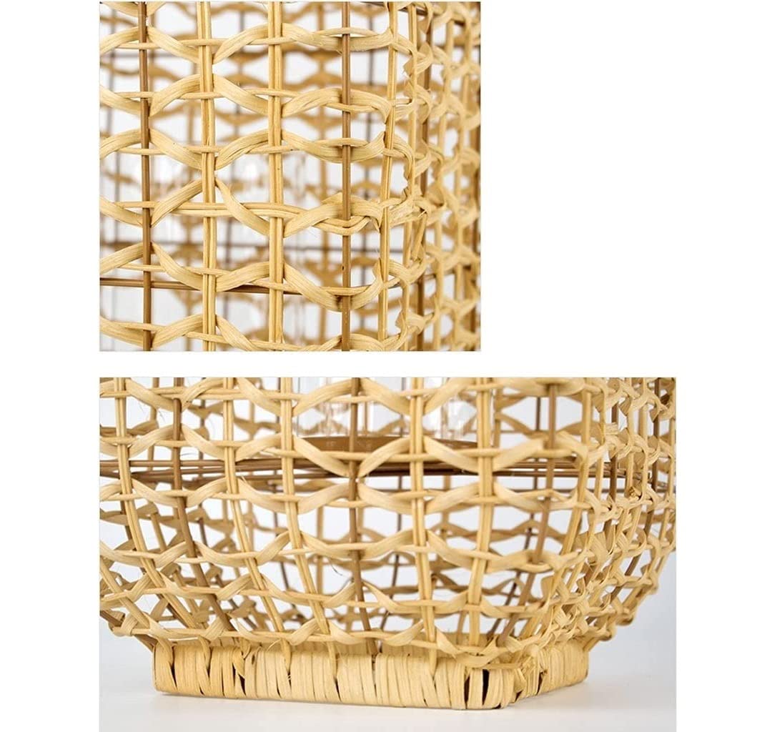 Kerzenhalter für Adventskranz, Rattan-Kerzenhalter, Retro, Distressed, Dekorative Ornamente, Gewebter Innenhof, Bodenkerzenhalter, Ornamente, Kerzenständer Heim-Party-Dekoration(9.84 * 24.02inches)