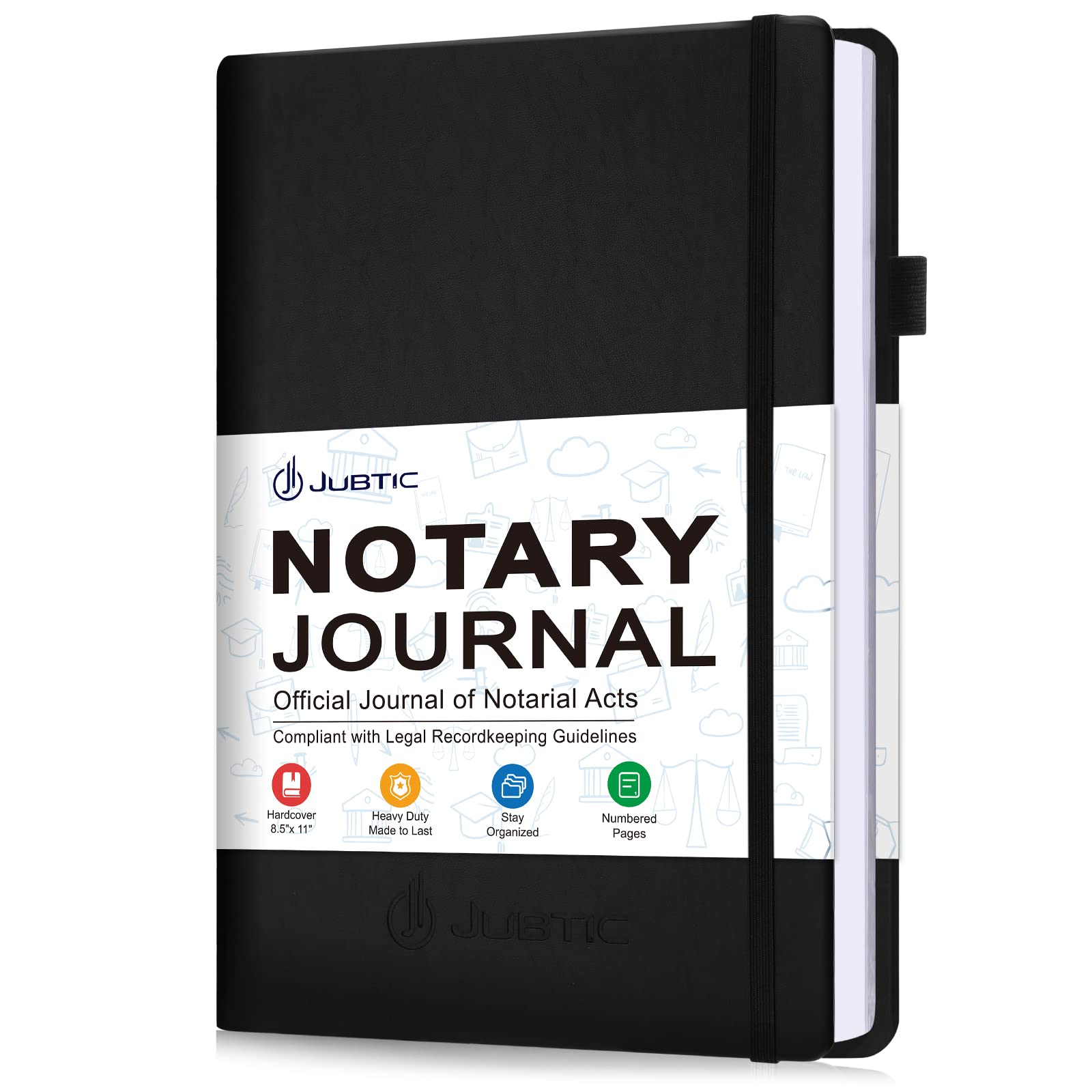 JUBTIC Notary Journal Log Book - A4 Hardcover Notary Public Journal of Notarial Acts - Big Notary Supplies with Privacy Guard - 474 Record Entries,