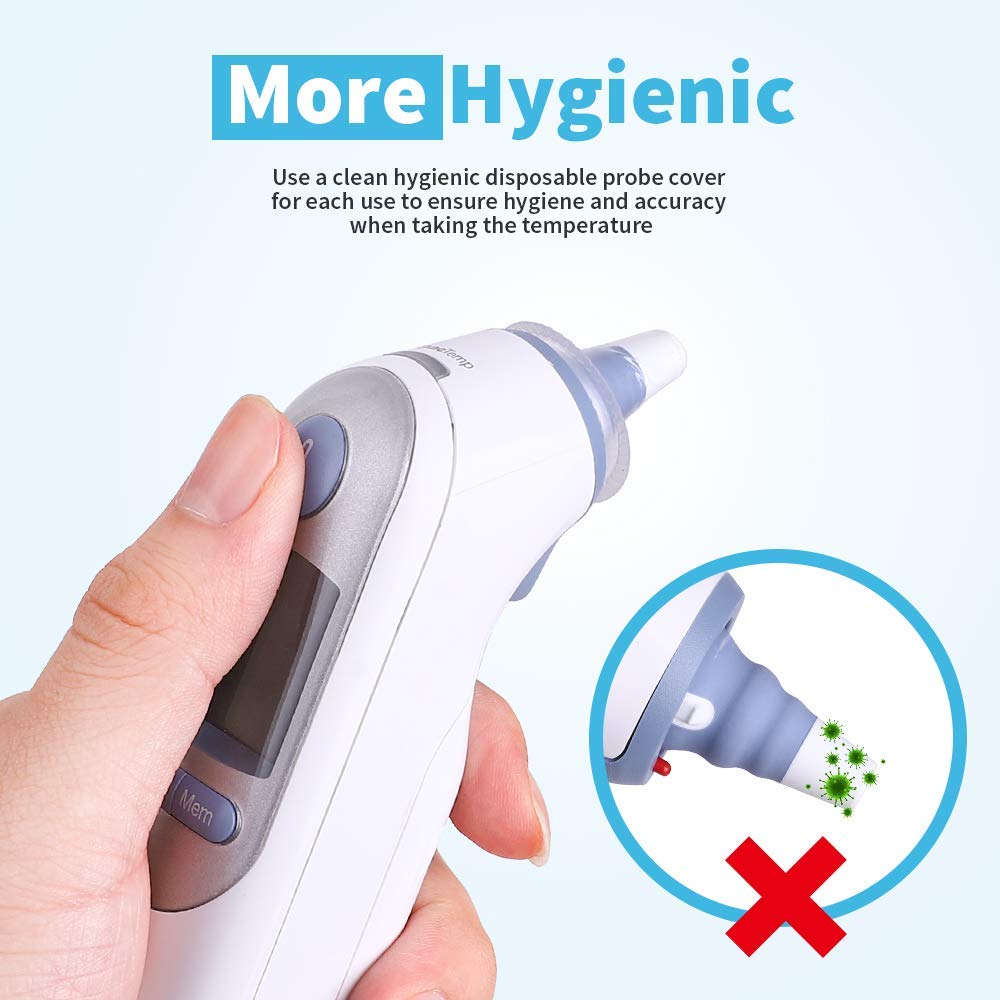 100 Stück Ohrthermometer-Sondenschutzkappen/Nachfüllkappen/Linsenfilter für alle Braun Thermometer-Modelle, BPA-frei, Digitale Einwegschutzkappen