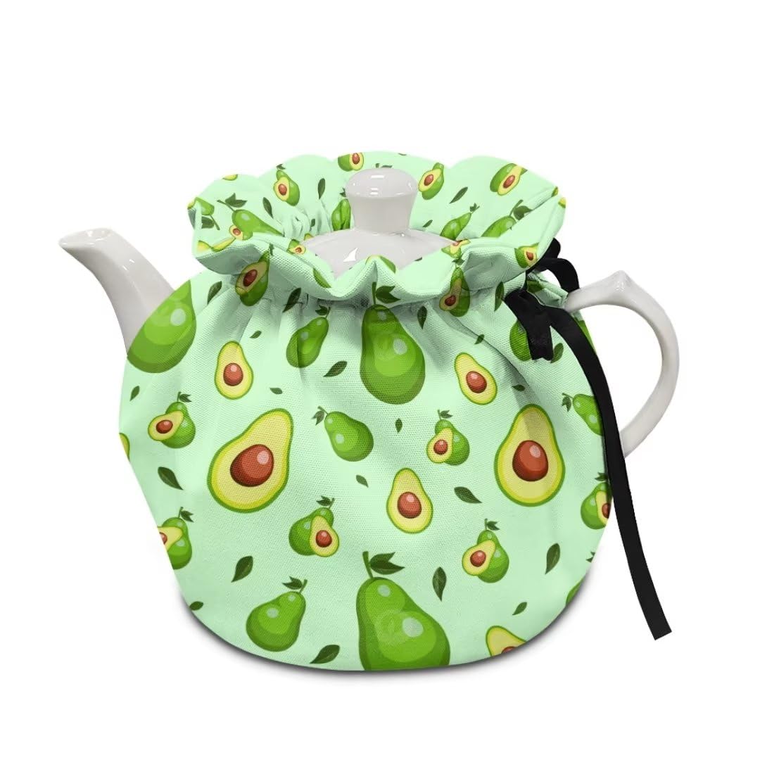 chaqlin Avocado Print Teapot Cozy Cover Insulated Teapot Dust Cover Tea Cosy Keep Warm Teapot Cover Cozy Tea Kettle Dust Cover Home Kitchen Table Decorative Accessories