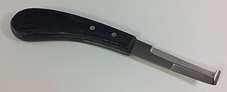 Hoof Knife Wide Blade Double Edge Right Hand Farrier Equine Horse Stainless Steel Blade Ebony Black Polished Wooden Handle