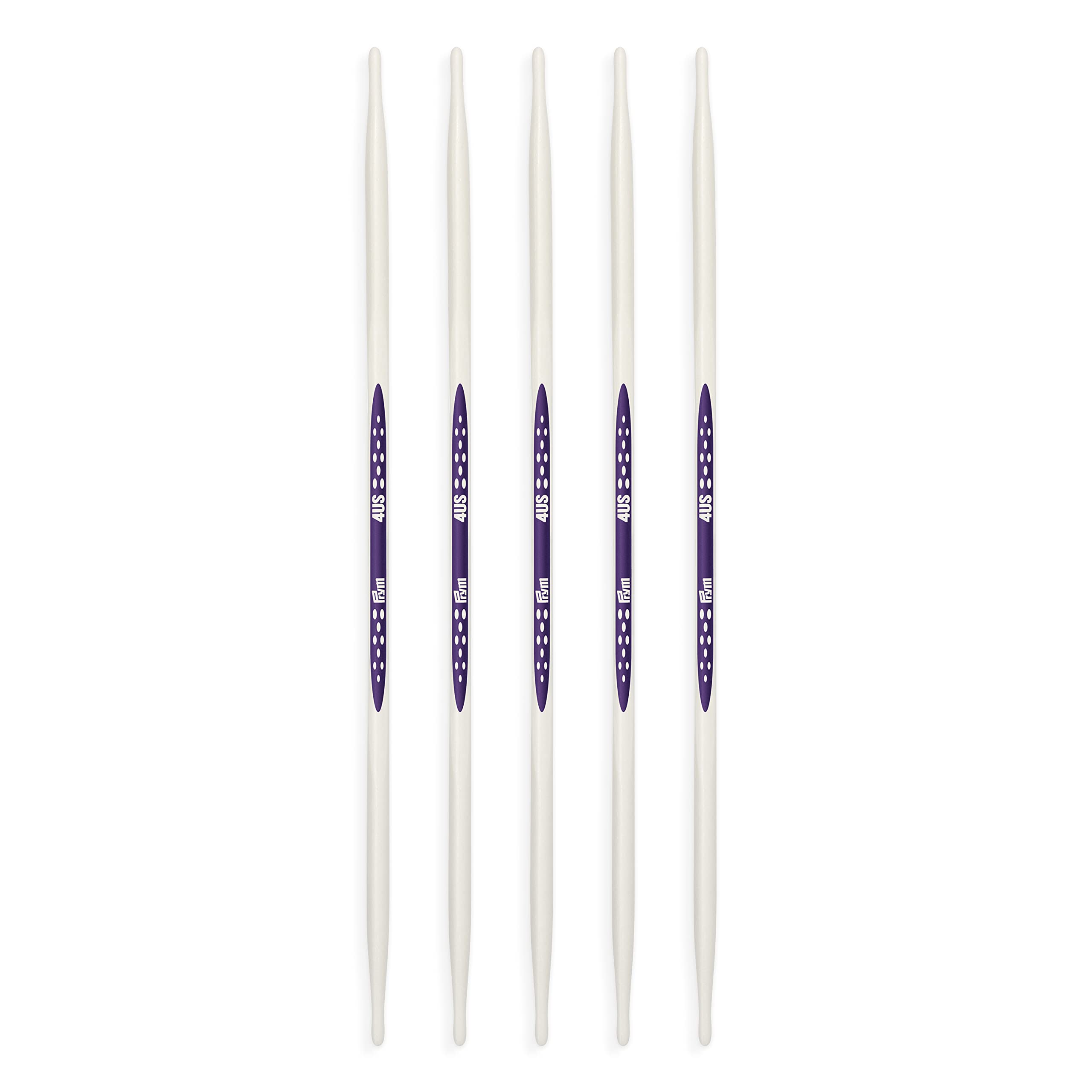 Prym6" Double Point (3.5mm) Knitting Needles, US 4 (3.5 mm), Alabaster White 5 Count