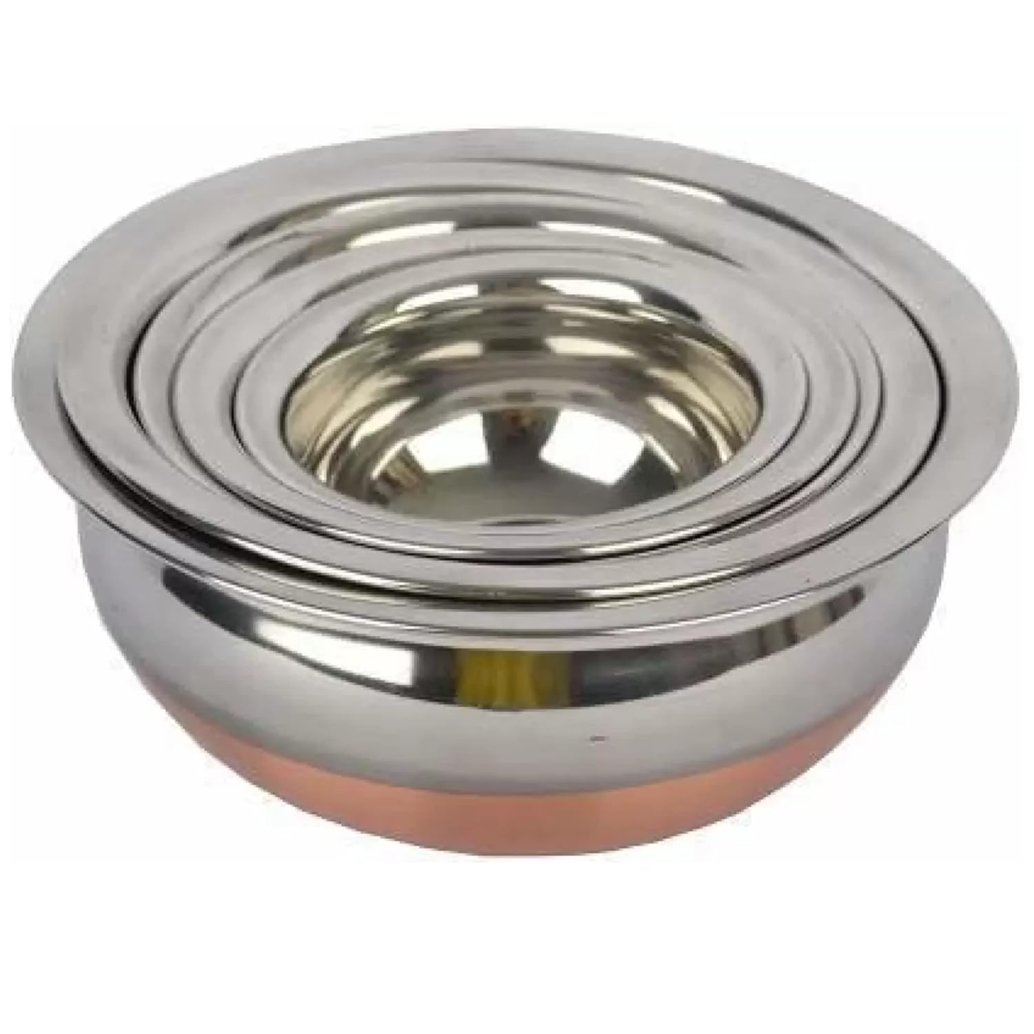 Set of 5 Copper Bottom Stainless Steel Handi Cookware Set (Capacity: 0.5, 0.75, 1, 1.5, 2 LTR) With Lid, Silver Set of 5 Copper Bottom Stainless Steel Handi Cookware Set (Capacity: 0.5, 0.75, 1, 1.5, 2 LTR) With Lid, Silver