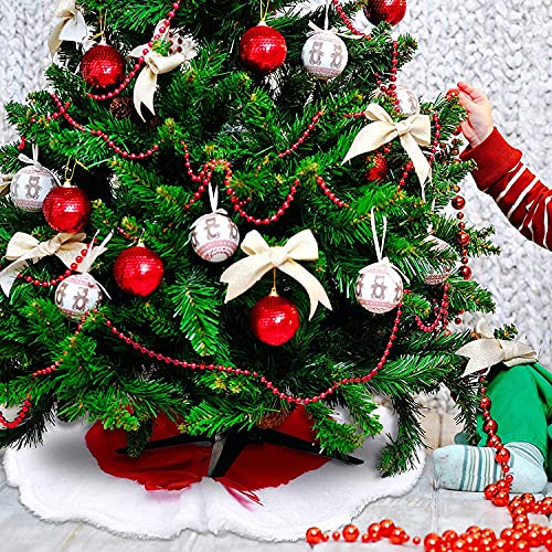 Uratot 15" Mini Christmas Tree Skirt White And Red Christmas Tree Plush Skirt For Christmas Tree Decoration #TOP6