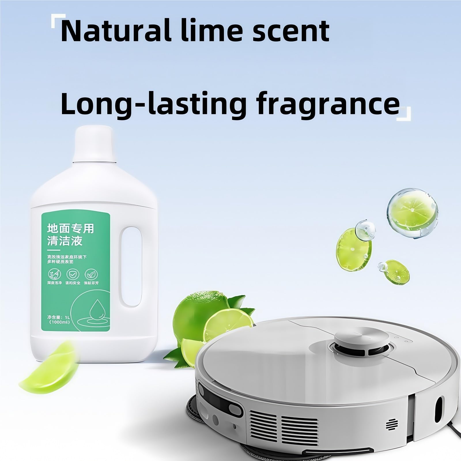 Líquido Limpiador For Fregadoras De Suelos 2 Botellas De 1 L Compatible Con Midea, Universal For Todas Las Series De Robots Aspiradores Detergente Y Líquido Limpiador De Suelos Accesorios