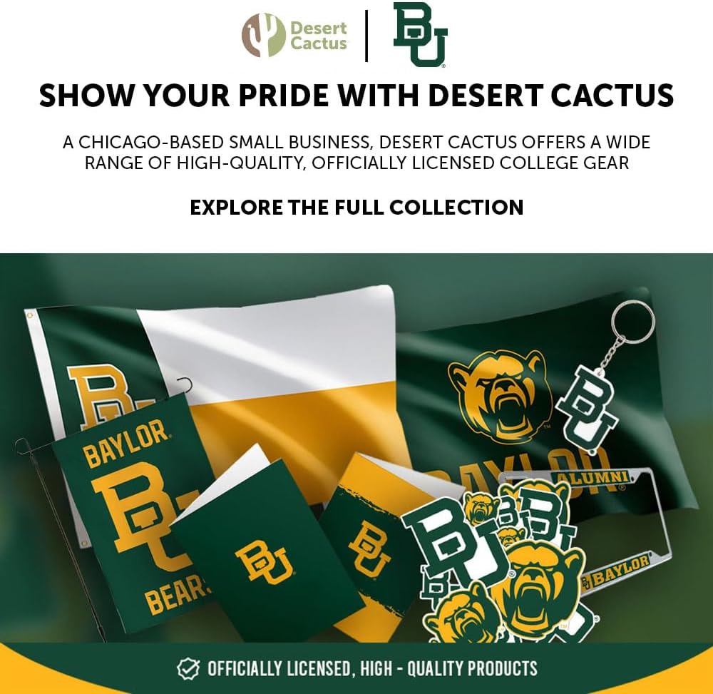 Desert Cactus Baylor University License Plate Frame Bears Car Accessories Tag Holder for Front or Rear of Car (George W. Truett Theological Seminary)