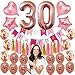 30th Birthday Decorations for Women | Her Party Supplies Dirty Thirty Rose Gold Girl Kit