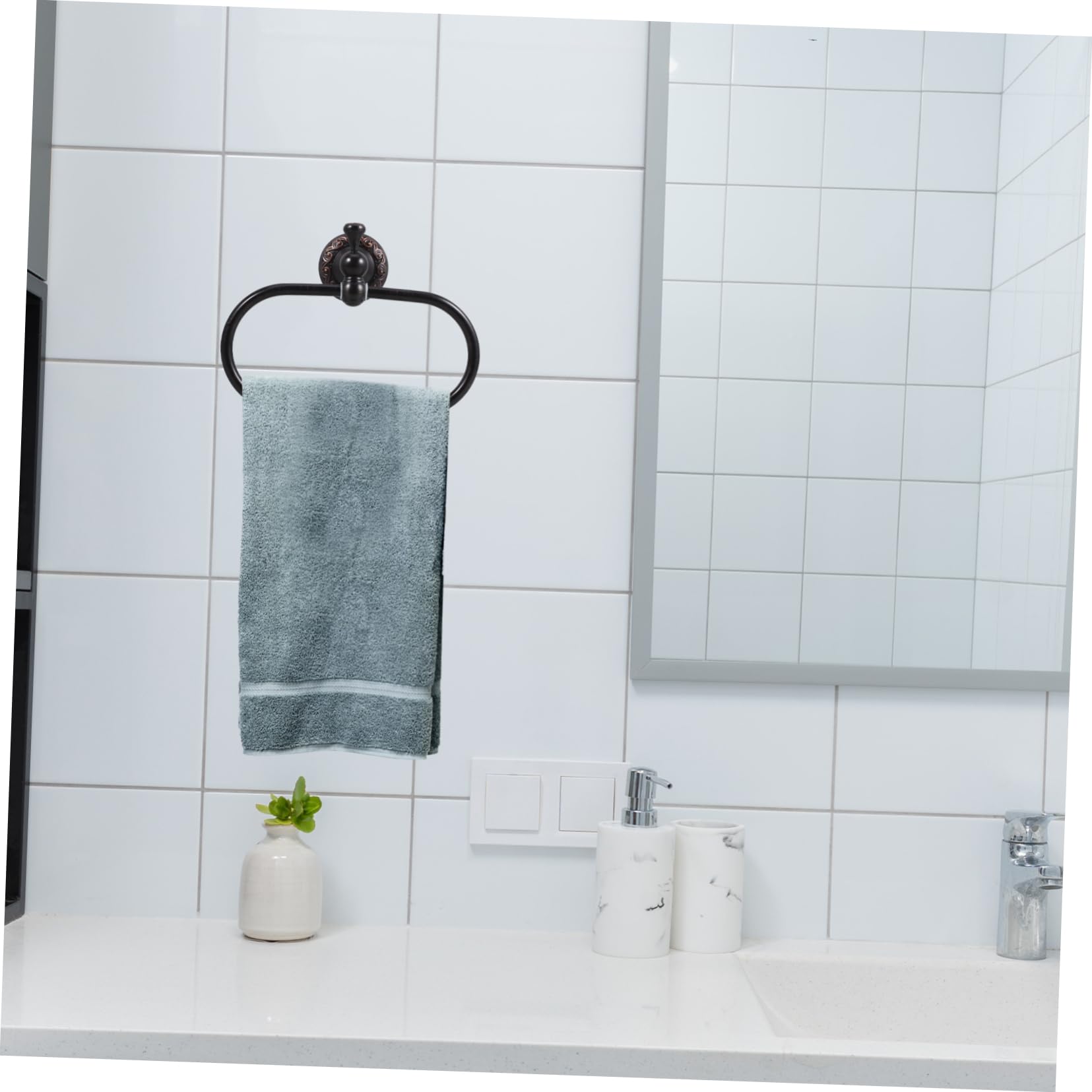Veemoon Aro para Toalla Ovalado Toallero De Pared Moderno Toallero Retro para Baño para Colgar Casa