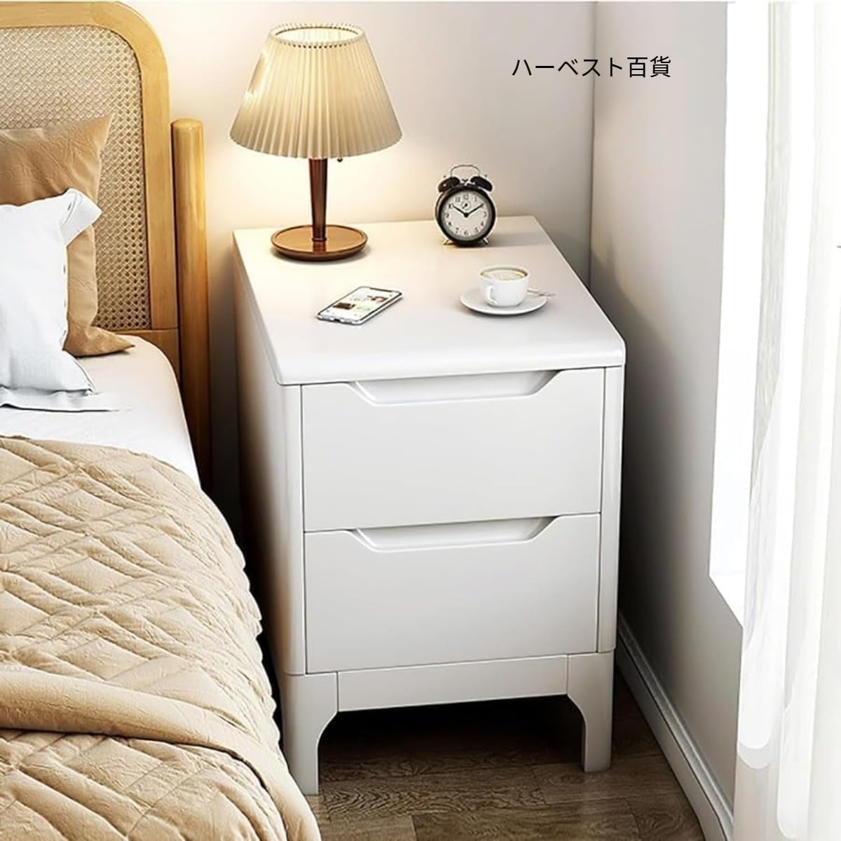 ベッドサイドテーブル スリム ナイトテーブル サイドチェスト 床头柜 幅20/25/30/35/42/50cm 組立不要 オーク 無