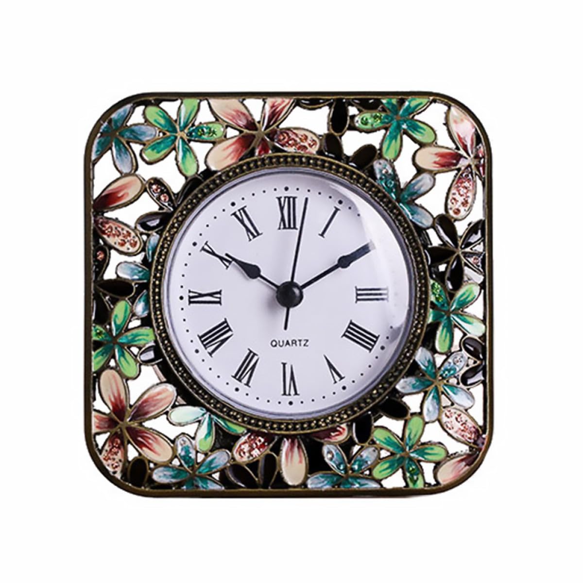 Reloj de escritorio de cuarzo vintage analógico para mesita de noche silencioso 1