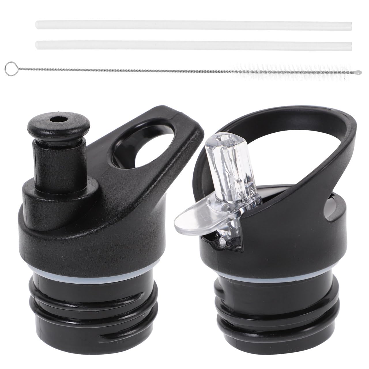 Amosfun Portable Suction Nozzle Cover 2 Pack Plastic Bottle Lid Replacement Vacuum Sports Spout Lid for Water Bottles Outdoor Camping Hiking