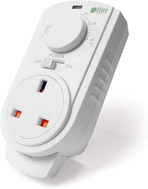 Elixir Gardens ® Plug in Analogue Thermostat Controller Heating Cooling