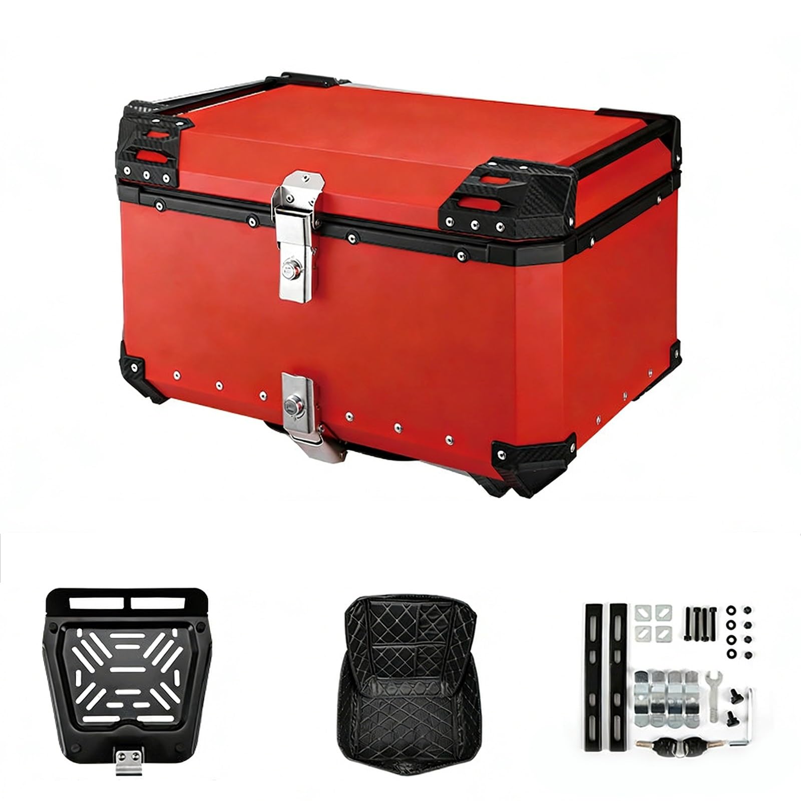 Valise moto coffre de tourisme 55L 65L alu avec platine