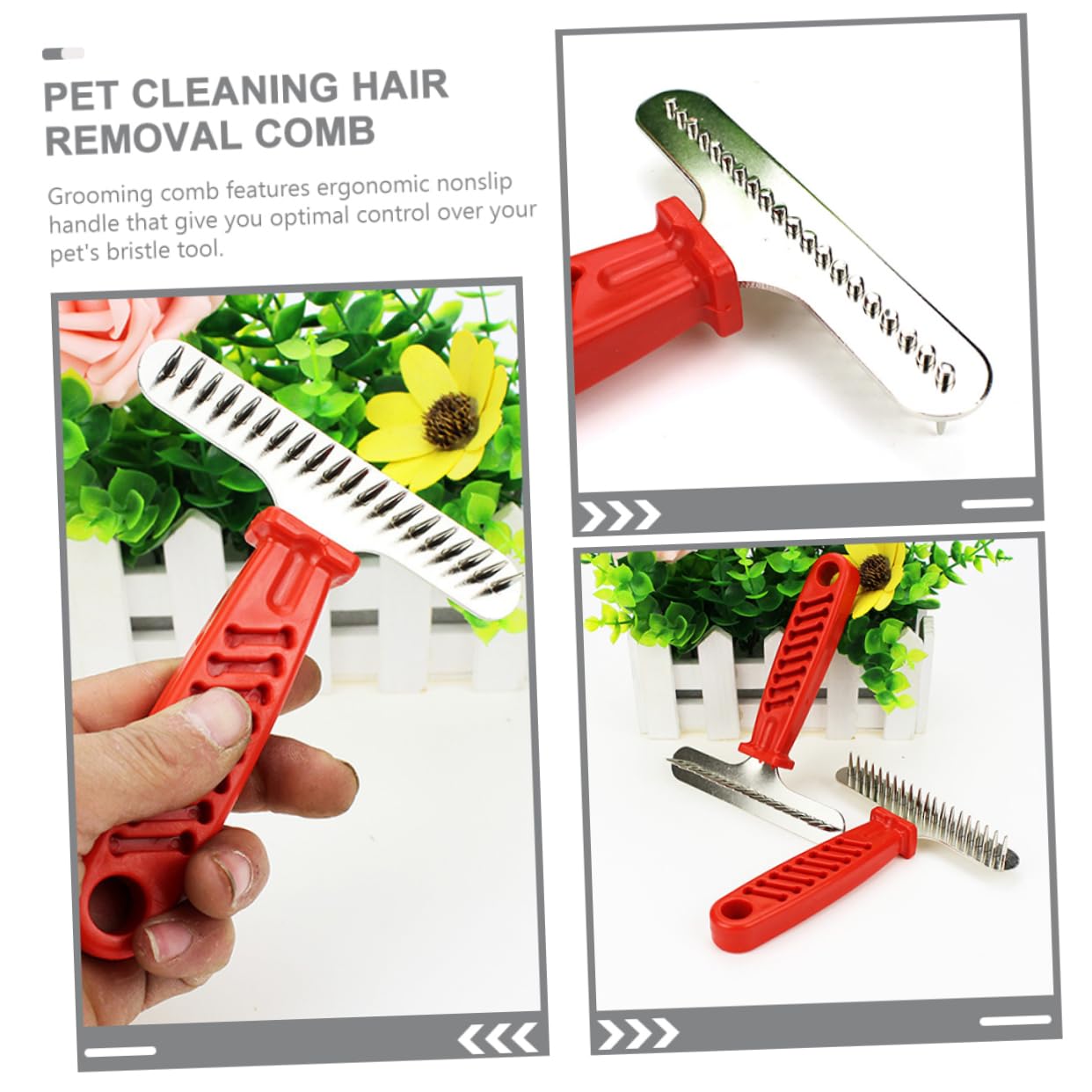 HAPINARY Dog Grooming Comb Pet Hair Comb Dematting Rake Pet Hair Broom Pet Cleaning Supplies