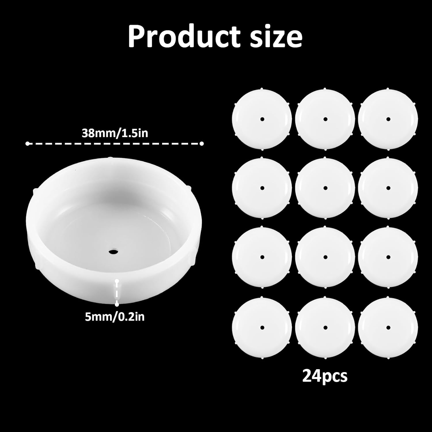 24Pcs 1-1/2 Inch Wrought Iron Patio Furniture Feet Caps Chair Glides Round Outdoor Chair Leg Floor Protectors Floor Protecting Replacement Glides for Furniture Seating (White)