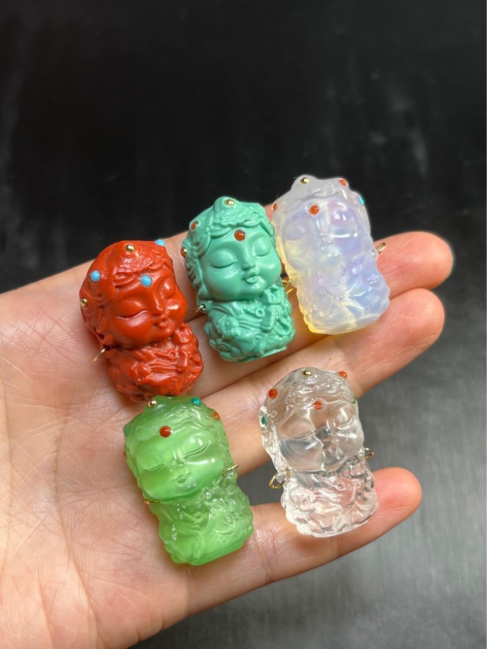 ONURTH Perle di Vetro Sherpa Dadu Mother 10/20PCS 32MM Perle di Vetro per creazione di Gioielli Fai da Te Collana Braccialetto Perline di Cristallo per l'artigianato