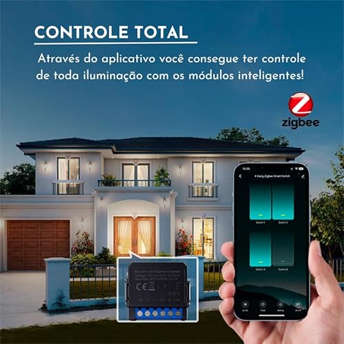 Interruptor Rele Inteligente Zigbee NovaDigital 3 Canais Tuya Smart Life Alexa Mini Smart Switch