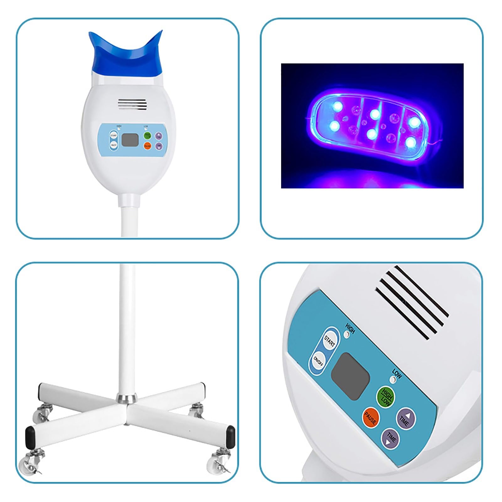 Máquina Profesional de Blanqueamiento Dental con Soporte Ajustable, Luz Azul Fría para Clínica Dental Y Salón de Belleza