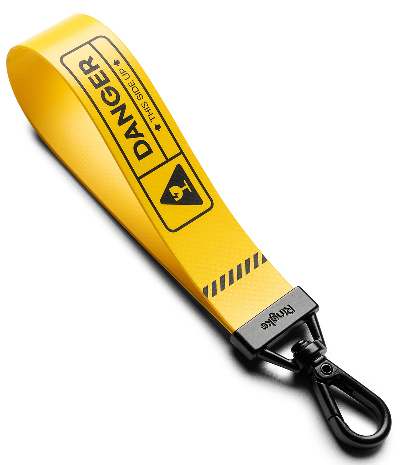 RingkeTarpaulin Key Ring Strap Compatible with Earbuds, Keys, Cameras & ID QuikCatch Lanyard Adjustable String - Danger Yellow