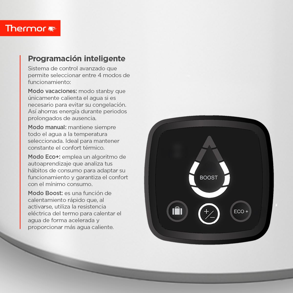Thermor - Termo Eléctrico Ceramics Digital - Calentador de Agua Eléctrico Vertical de 50 L - 1800W - Resistencia Cerámica Antical - Fácil Instalación - Fabricado para instalación en España