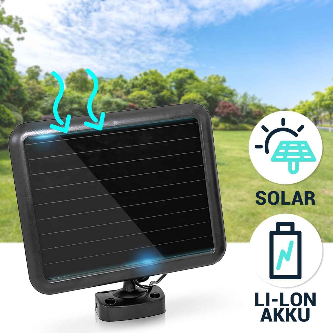2er-Set Leistungsstarker LED Solar-Strahler mit Bewegungsmelder - Mehr Sicherheit für Ihr Zuhause - Helle 600 Lumen Aussenleuchte für Garten & Hof