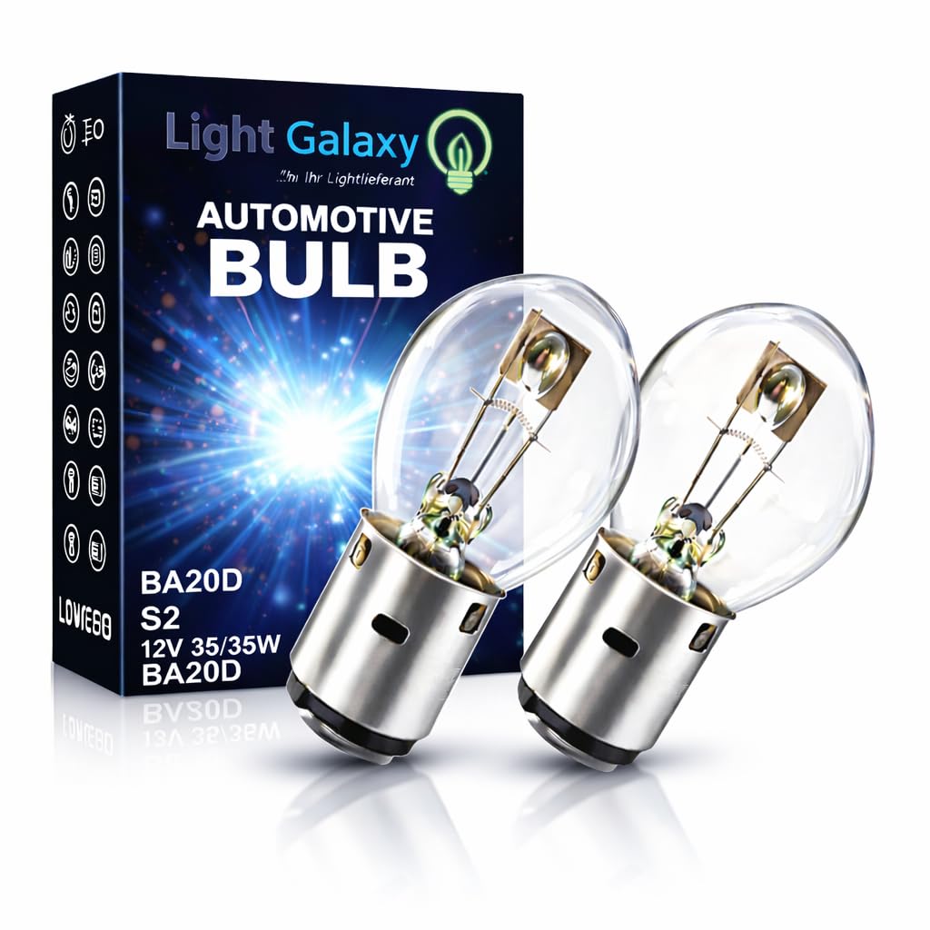 2x BA20d S2 12V 35/35W Halogenlampe Motorrad Roller Moped Bilux Scheinwerfer Ersatzlampe Fernlicht Abblendlicht
