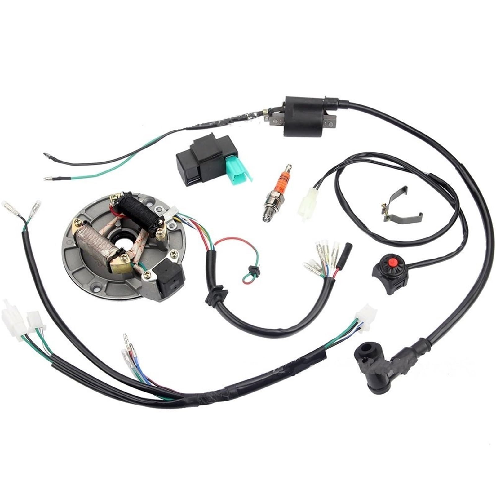 Arnés cableado completo vehículo todoterreno ATV coche de playa 50-110cc para sistema encendido bobina JH70