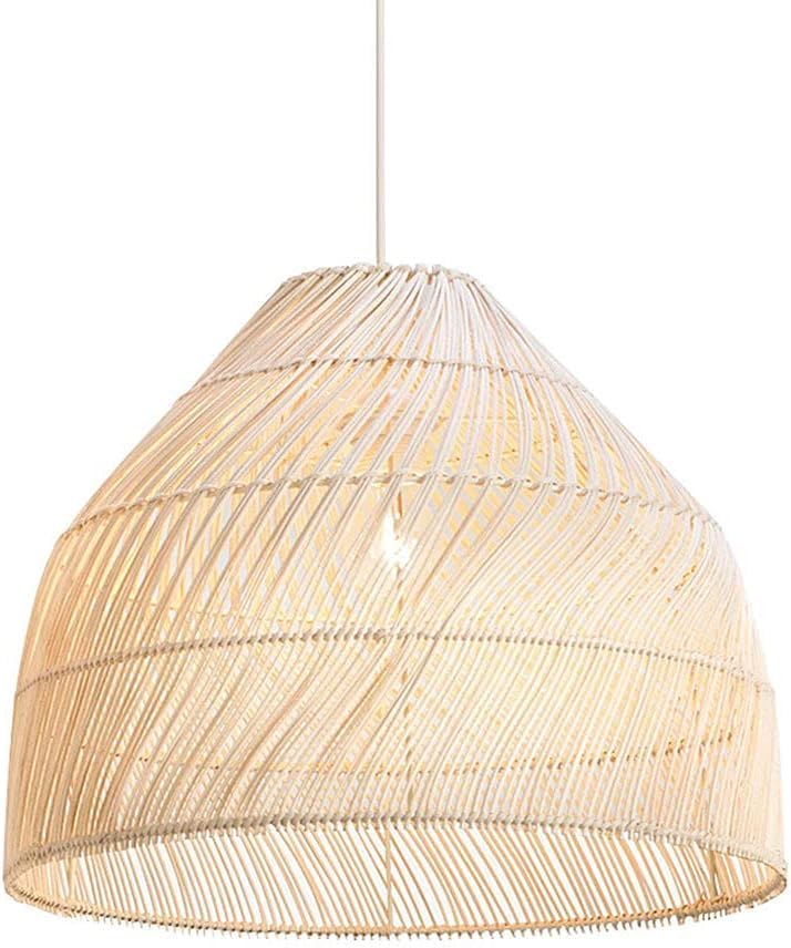 Suspension en rotin cage d'Asie, luminaire plafonnier en bambou tressé main pour salle à manger