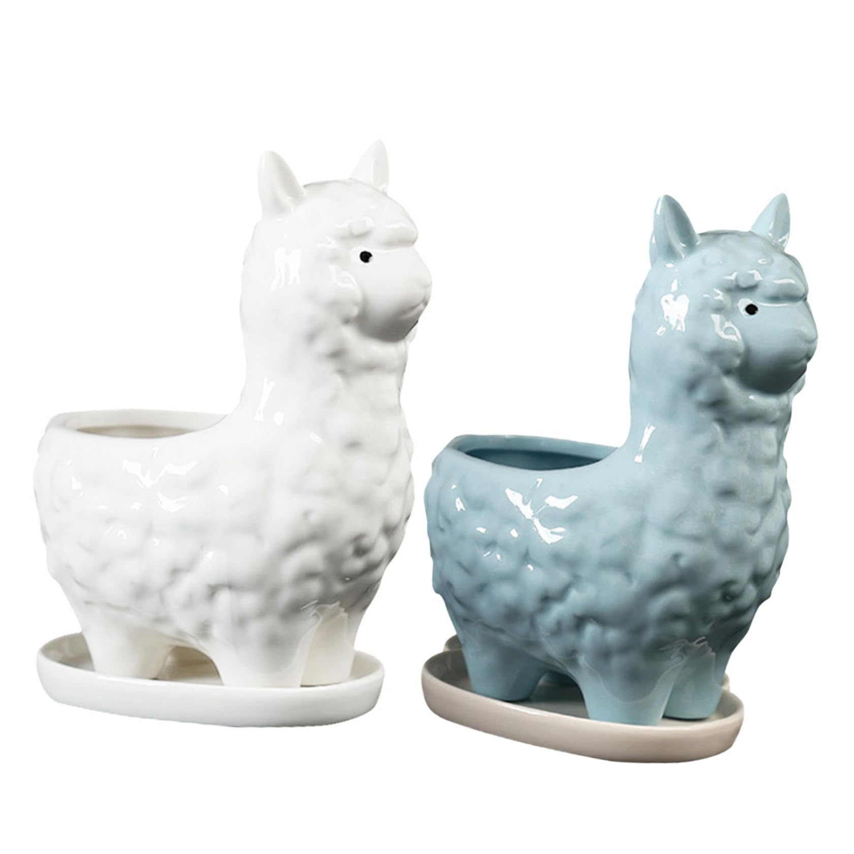 2kawałki Ceramiczny Kwiatowy Doniczek z Alpaka Uroczy Do Sukulentów Bonsai Dekoracja Biurka Idealny Do Domu i Ogrodu