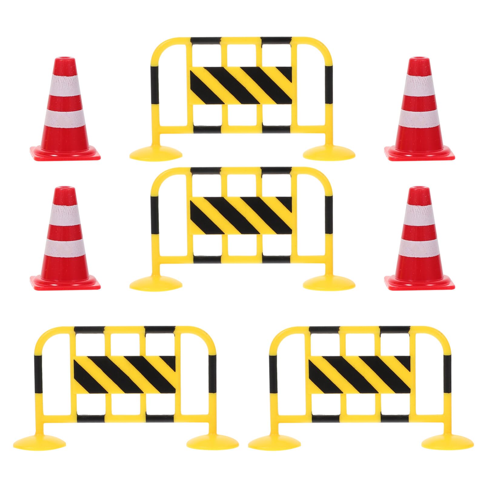 HOLIDYOYO 8pcs Roadblock Toys Miniature Traffic Cone Barricade Set for Boys and Girls Learning Imaginative Play Ideal for Construction Toy Sets
