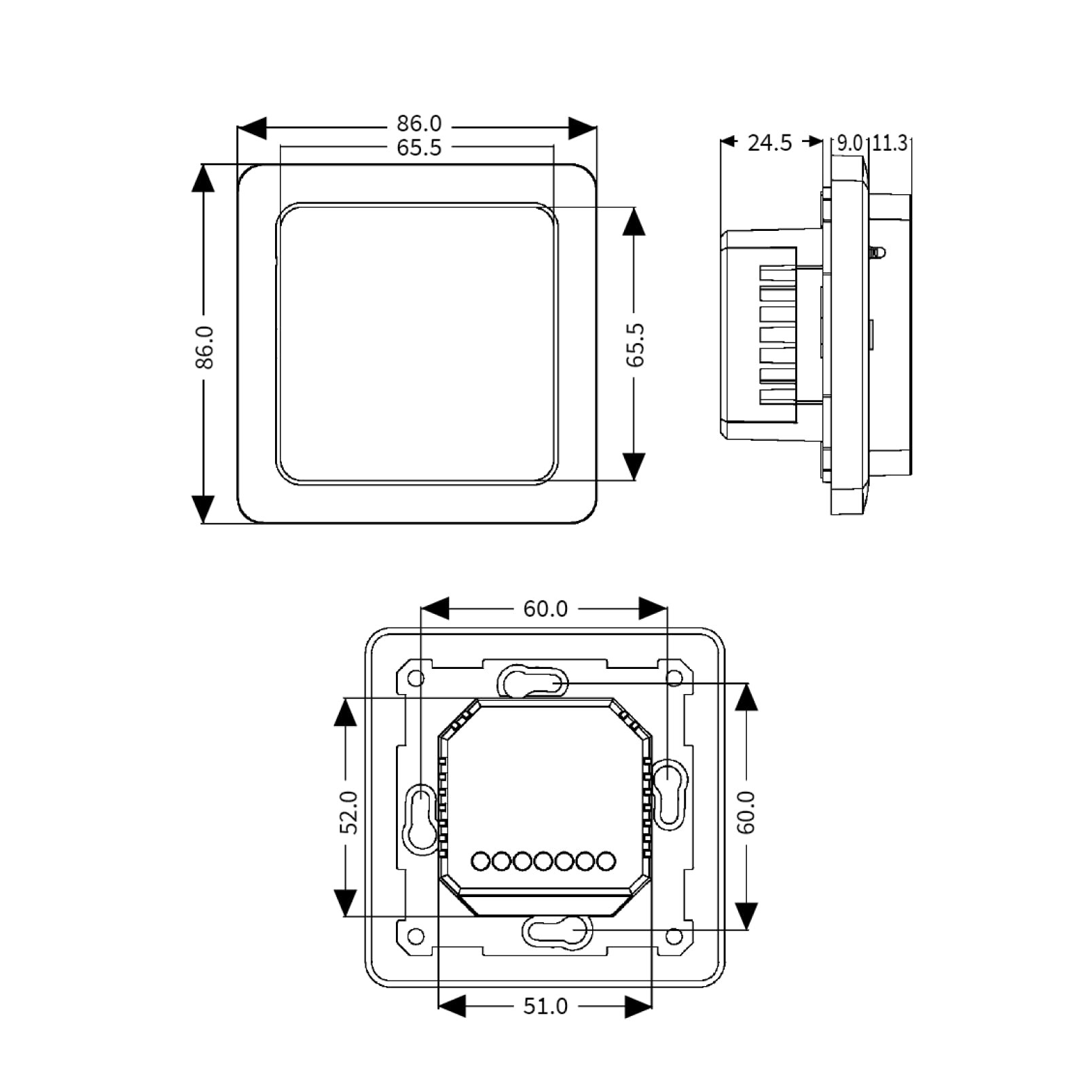 Thermostat TP 750 pour chauffage électronique au sol Blanc