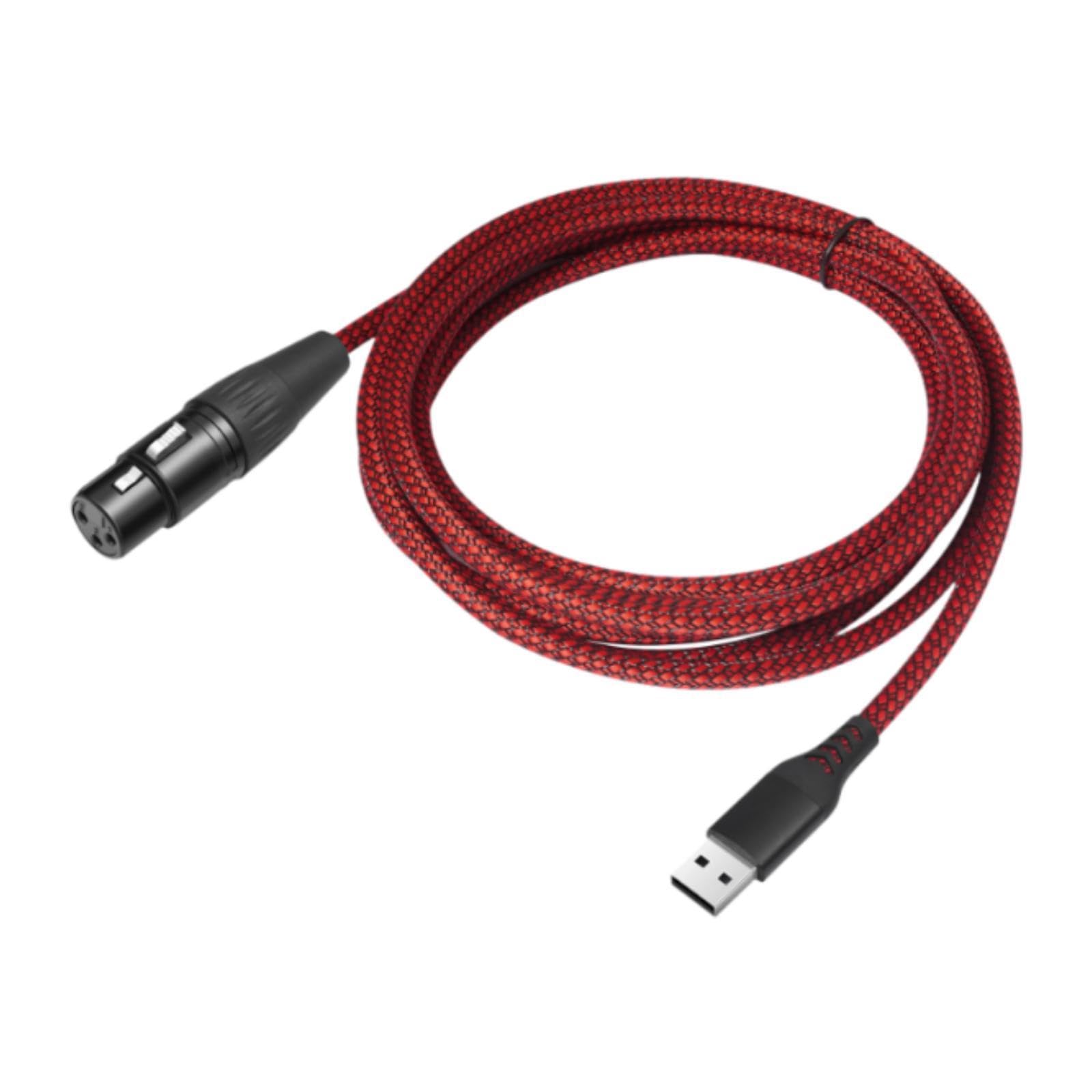 USB to XLR Female Stereo Audio Cable for Live Podcast Vocal Recorder Speaker 100Cm-image-4