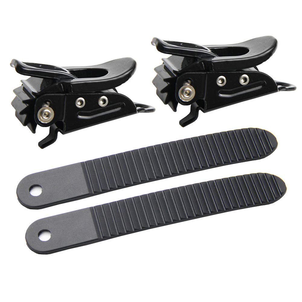 UP100 Un Ensembles Pièces de Reliure de Snowboard Noires 2 Boucles et 2 Sangles pour Le Strap-in de Snowboard Doigt de Pied Système de Reliure