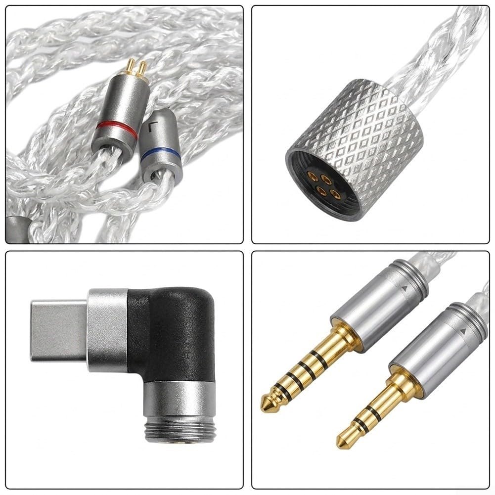 Câble audio universel 3 en 1 avec prise jack Type-C 4,4 mm 3,5 mm – Câble de rechange en cuivre très pur pour 1,2 mètres (2 en 1)