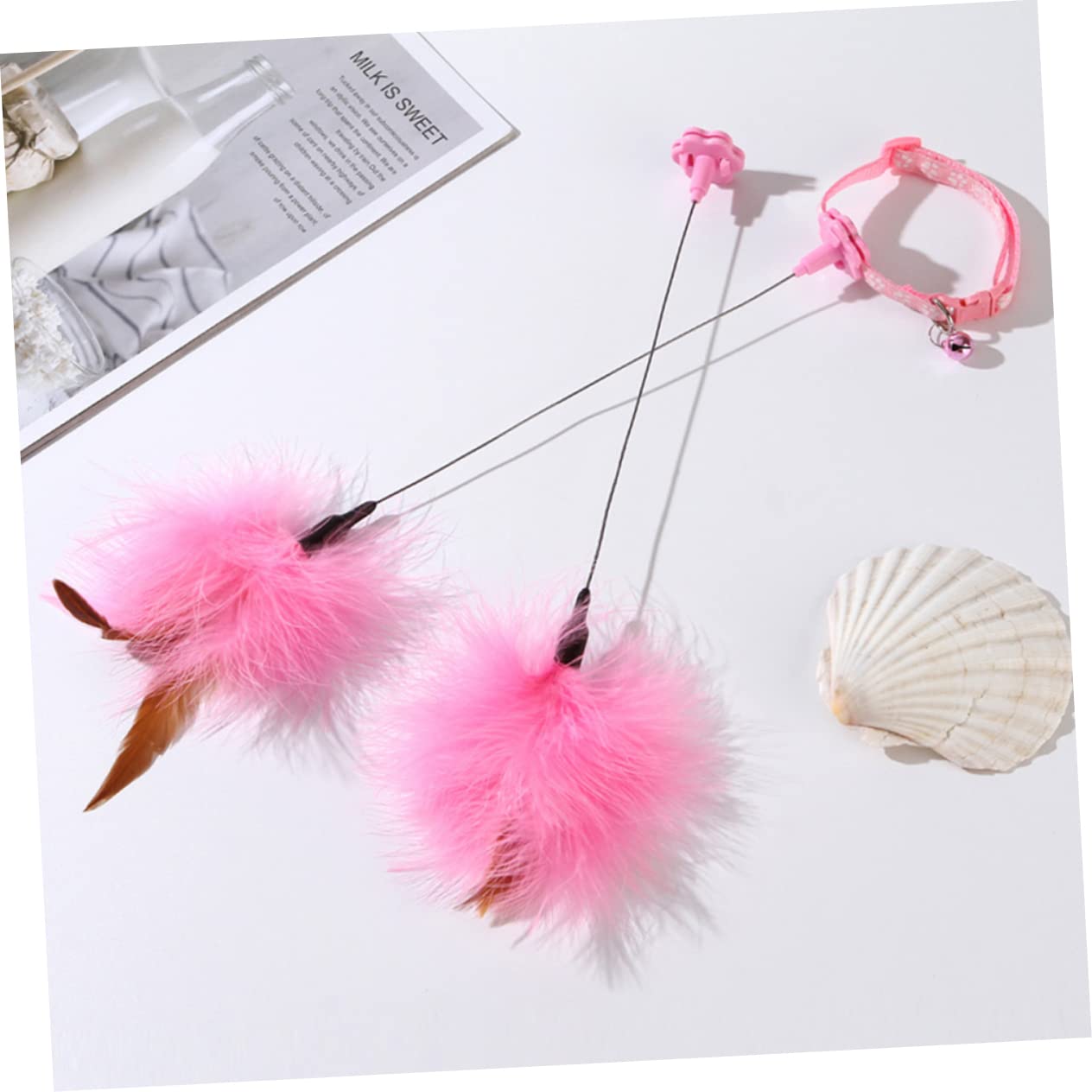 SUPVOX Lot de 2 Bâtonnets à Taquiner pour Chatons Plumage Résistantes la Morsure en Acier Carbone et Silicone, Jouets Interactifs pour Chats D'intérieur