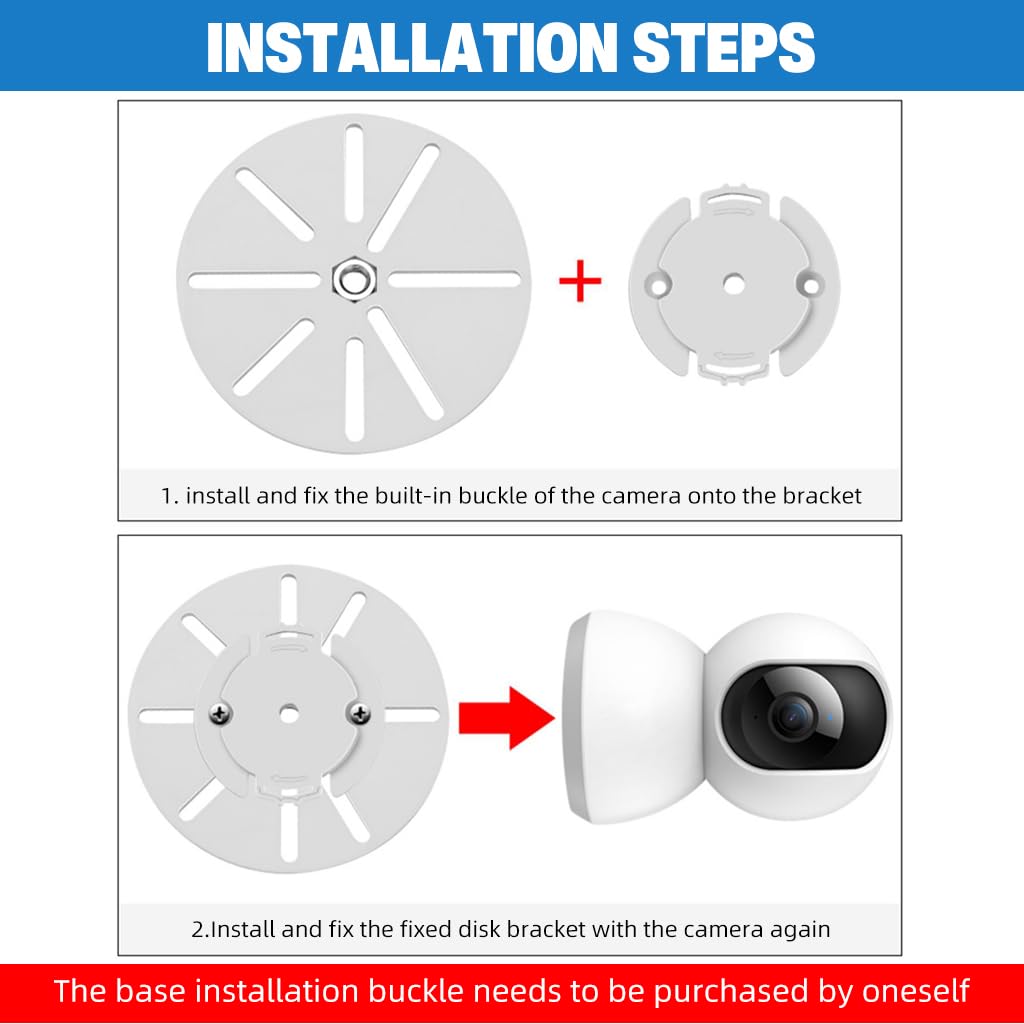 ZORBES® 3Pcs Security Camera Wall Mount Adjustable Camera Stand, No Drill Camera Bracket Dome Camera Wall Mount L-Shaped Stand for CCTV Baby Monitor Security IP Webcam Indoor Outdoor 4
