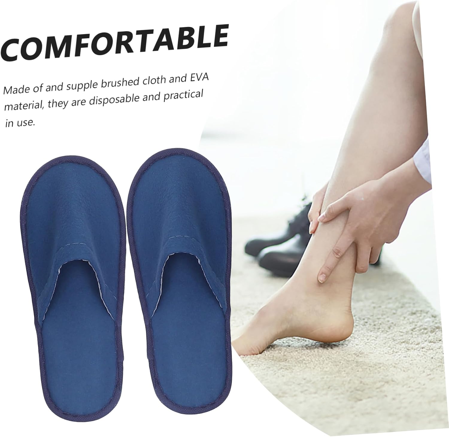 5pairs Multi Disposable Slippers Lightweight for Women Room Slippers Non-slip Sole Comfortable Hotel Shoes Random Color