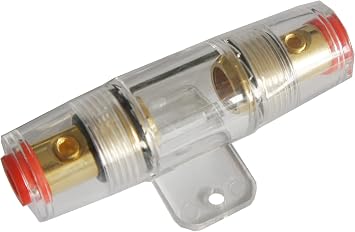 RD AGU Fuse Holder with 60 Amp Fuse, Zinc Alloy, Gold Plated, PC Plastic and Waterproof, Protection for Car Power, Car Audio Amplifier, Truck, Boats, Compressors and Solar Systems