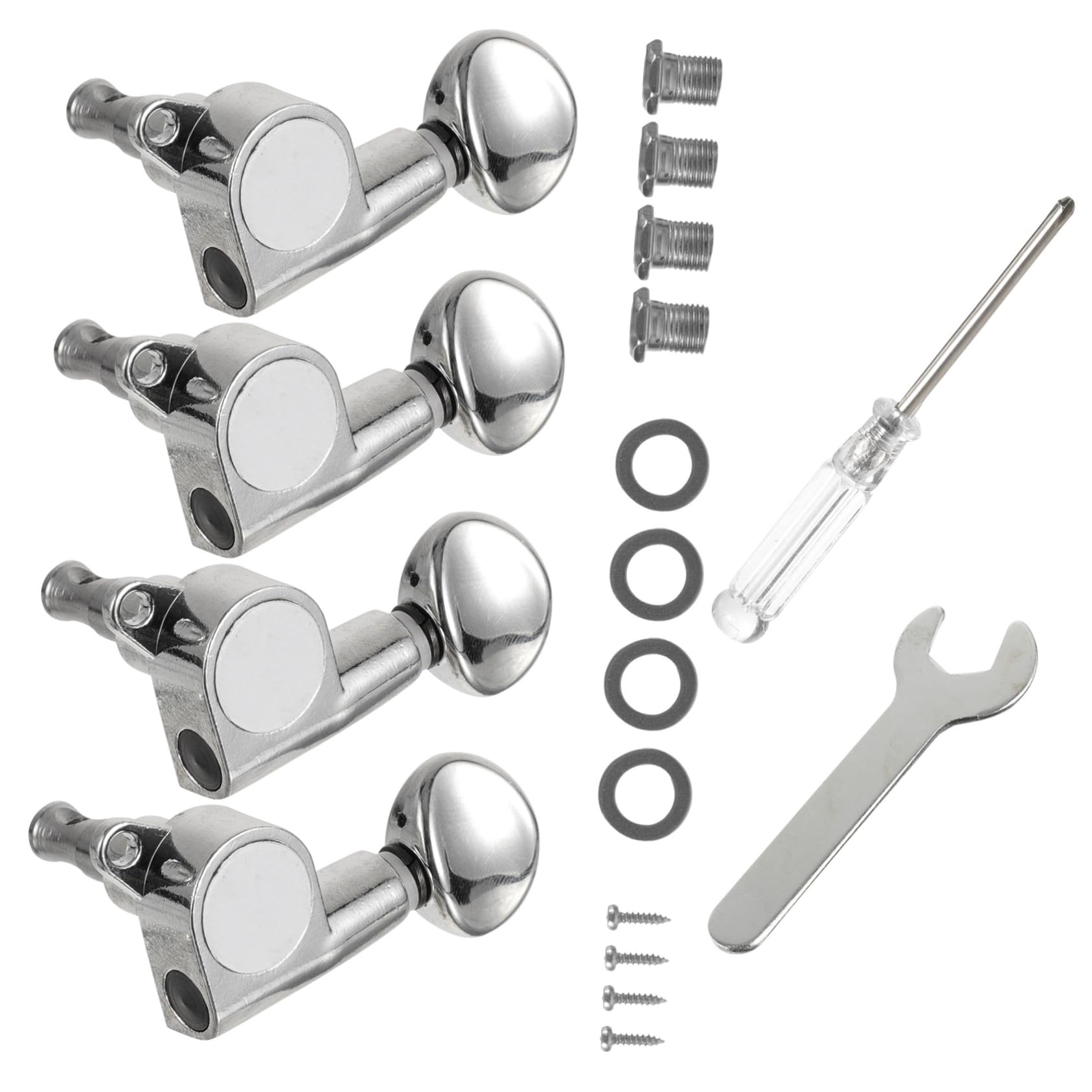 GALPADA 1Set Guitar Tuning Pegs Full Closed Ukulele Tuners with Tool Lightweight Durable Guitar Tuning Accessories for Acoustic Electric Guitars